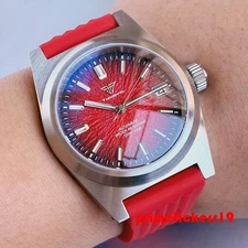 Tandorio 38mm NH35 Men Watch AR Sapphire Auto Date Texture Dial 20BAR Waterproof