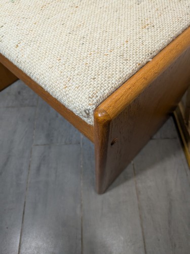 Vintage Vamdrup Stolefabrik Mid Century Danish Modern Teak Vanity Bench Stool - Picture 17 of 23