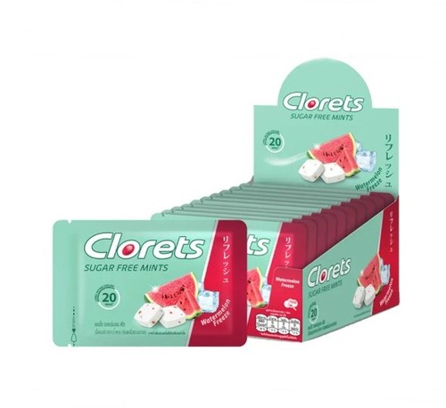Clorets Sugar Free Mint Watermelon Freeze Flavor Fresh Breath Candy 10 Packs - Picture 12 of 15