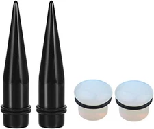 1 Gauge - 9MM Ear Stretching Kit Tapers And Single Flare Ear Plugs Tunnels Ga...
