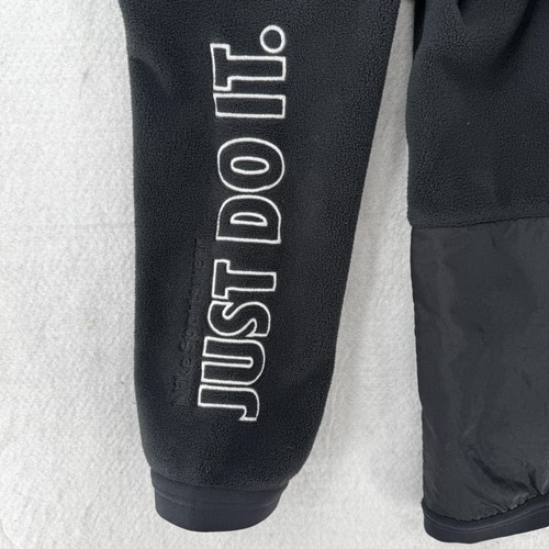 Sudadera con Capucha Nike Juvenil Grande Negra Therma-FIT Polar Pullover Just Do It Manga - Imagen 8 de 9