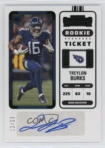 2022 Panini Contenders Rookie Ticket RPS Treylon Burks #137 Rookie Auto RC