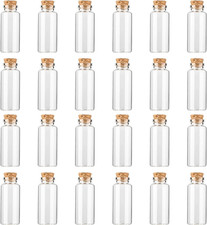 10 Ml 0.86"X1.96" Glass Bottles with Cork Stopper Mini Glass Bottle with Cork Sm