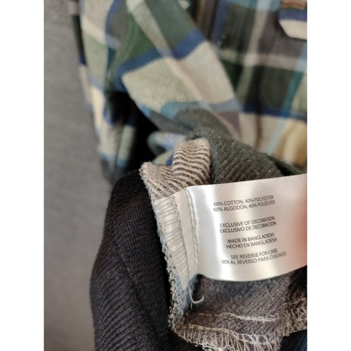 Orvis Herren kariertes Flanellhemd 2XL blau grün kariert schweres Sakko Herbst - Bild 7 von 10