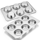 Muffin Pan Set of 2, Stainless Steel Muffin Pan Tin for Baking, 6-Cup Metal