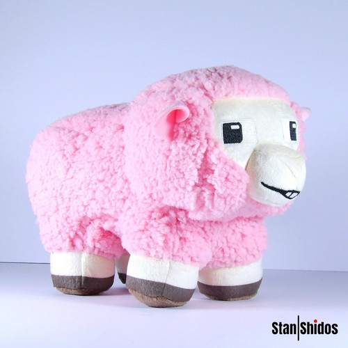 NEW Minecraft Movie Pink Sheep Plush Fuzzy Stuffed Animal Toy Official Mojang - Picture 2 of 6