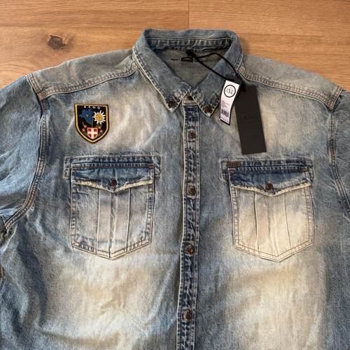 Akoo 3XL Denim Long Sleeve Button Up Shirt Blizzard Woven Cadillac ASPR - Picture 4 of 13