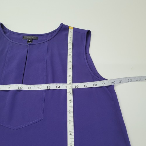 J. Crew ärmellose Bluse Top Schlüsselloch High Low Damen 8 blau lila leicht - Bild 8 von 10