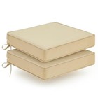 Outdoor Chair Cushions Set of 2, Waterproof Patio 19.0"L x 19.0"W x 3.0"T Beige