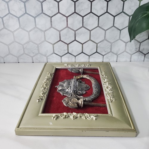 Antike Kinder Schatulle Griff mit Schrauben Lamm mit Sonne Metall Trauerbeschläge - Bild 7 von 16