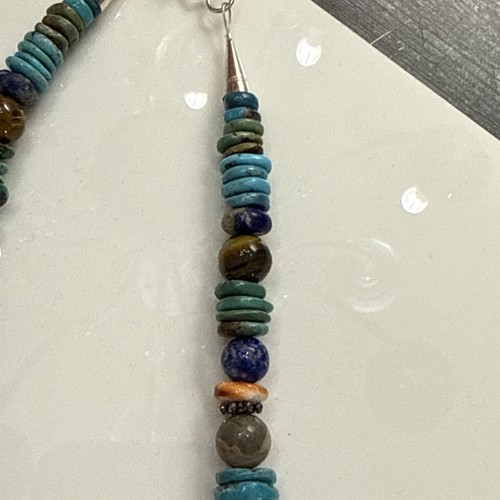 Collana Navajo Tommy Singer Argento Sterling, Turchese e Pietre Preziose Perline 21" - Foto 16 di 16