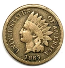 1863 Indian Head Penny Cent Very Good (VG) --