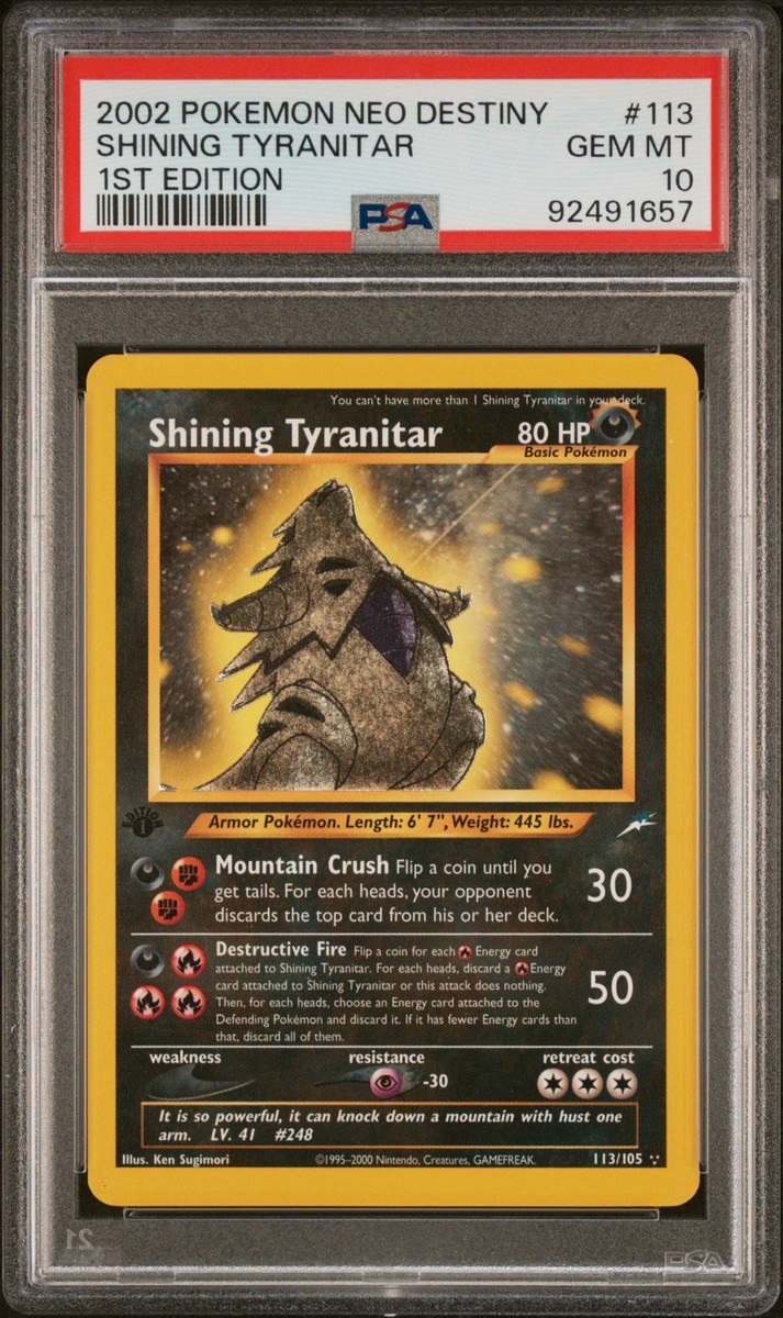 ポケモンカード　Shining Tyranitar 113/105 英語版 Shining Tyranitar 113/105 Neo Destiny - Wizards - English