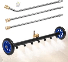 2-in-1 Pressure Washer Undercarriage Cleaner Water Broom, 24" Surface Black 