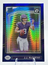 2024 Panini Donruss Optic JJ McCarthy RC Blue Hyper Prizm Vikings #235