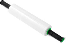 Stretch Wrap Stretch Film Roll, Clear, 15" X 1000 Ft, 1 Roll with 2 Handles