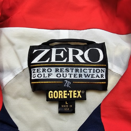 Zero Restriction Jacket L Navy Windbreaker Rain Goretex Shinnecock Hills (flaw*) - Picture 4 of 7