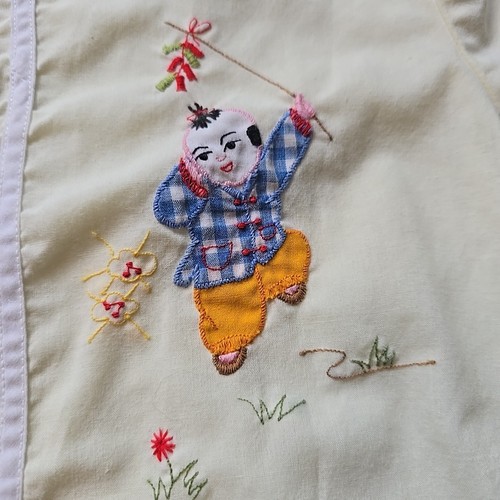 Vintage Chinese Kimono Plum Blossoms Kids Clothing Size 10 Pajama Outfit - Picture 4 of 10