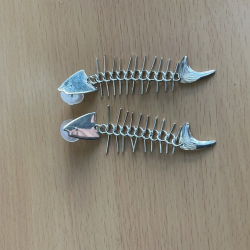 Gelenk Statement Silber Fischgräten Ohrhänger - Bild 5 von 6
