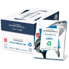 HAMMERMILL HAM86702 Hammermill Printer Paper, 20lb Great White 30, 3 Hole