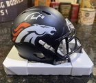 Troy Franklin Signed Denver Broncos  Mini Helmet Auto Beckett