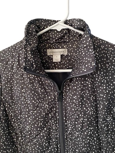 Christopher & Banks Womens Full Zip Up Quilted Vest Gray/dots Sleeveless Small - Picture 3 of 7