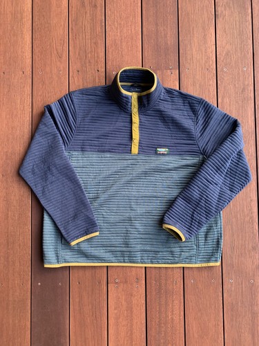 LL Bean Sweater XXL Men's Airlight Knit Pullover Quilted Blue Green Colorblock - Picture 2 of 21