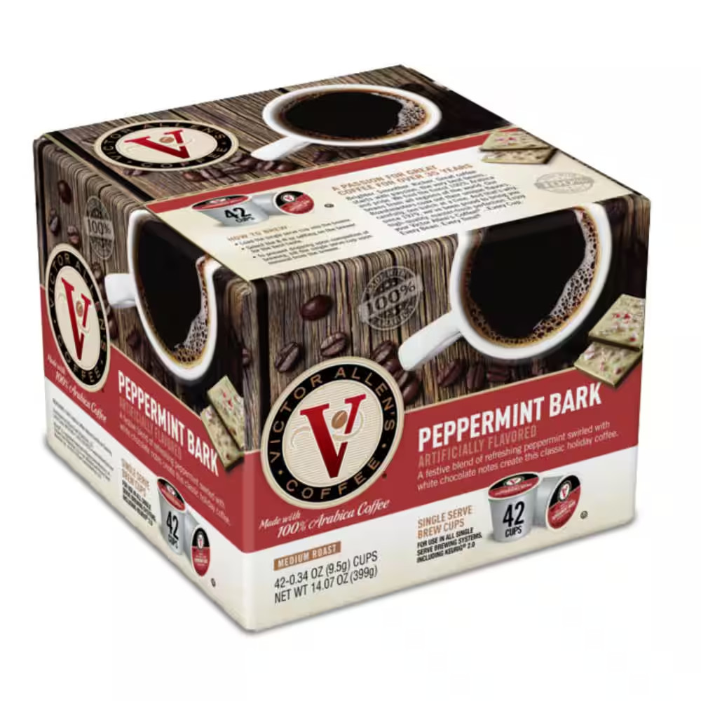Peppermint Bark Flavored Coffee Medium Roast Single Serve Coffee Pods for Keurig
