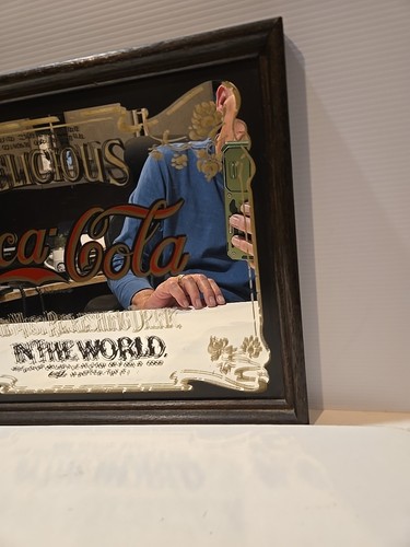 Delicious Coca-Cola Mirror Sign Most Refreshing Drink In The World 12.5x10" - Picture 6 of 9