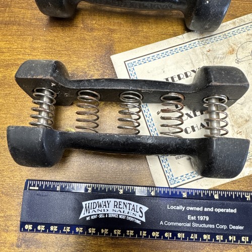 Manubri vintage a molla in acciaio Terry's Made in England in scatola e istruzioni - Foto 3 di 13