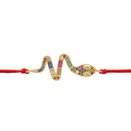 Multicolor Schlange Charm Rot Schnur Schutz Armband - Bild 3 von 3