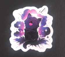 Beautiful Galaxy Night Sky Kitty Cat Sticker 1.58" x 1.5" C 