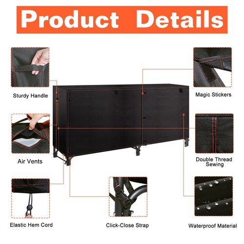 8ft Firewood Log Rack Cover 600D Oxford Heavy Duty Waterproof Outdoor Protection - Picture 3 of 6