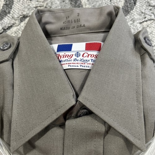 Flying Cross Men's Grey Plain Long Sleeve 15x32 Police Duro Poplin made in USA - Picture 5 of 5