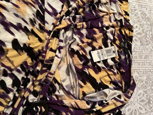 ALFANI, ELÁSTICO, MANGA 3/4 CUELLO EN V, ESTILO ACANALADO, VESTIDO VAINA, 1X - Imagen 10 de 15