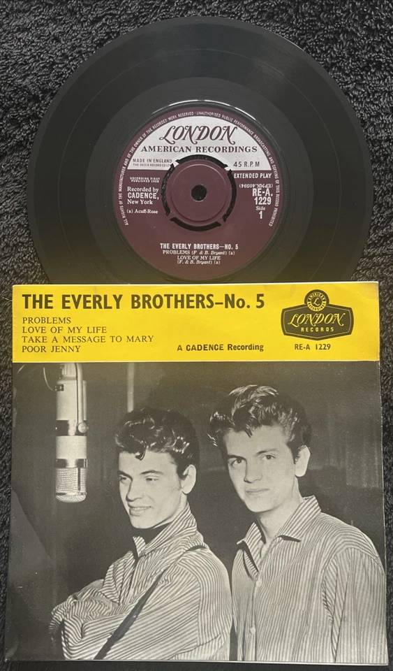 The Everly Brothers No.5 (Problems etc) 4 Track 7'' EP 1960 TESTED EX/EX VIDEO - Image 2 of 4