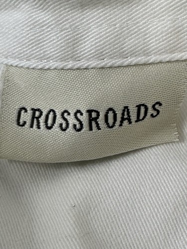 Crossroads Women size Large White Cotton sleeveless vest button front Repaired - Picture 8 of 9