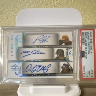 2023 Leaf Trinity Triple Auto Platinum Skenes/Jebb/Cruz #TA11 /25 PSA 9