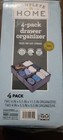 Complete Home Pack of 4 Drawer Organizers, (2) 4x5.5x11.5 and (2) 4x5.5x5.5