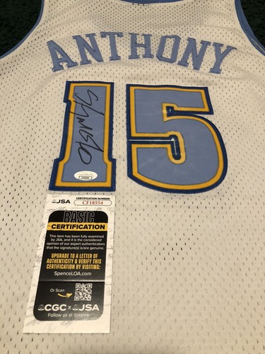 Carmelo Anthony Autographed Denver Nuggets NBA M Nike Stitched Jersey JSA COA - Picture 2 of 9