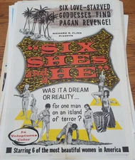 Six She's & A He (1965) OS Authentic Movie Poster 27x41 Horror Kiss Me Bloody 6