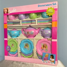 VTG 2003 Barbie 34 piece Dinnerware Set NIB ages 3 and up