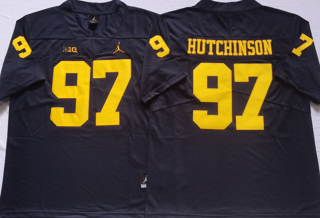 5 Color Michigan Wolverines Aidan Hutchinson Jersey 97# Name Number All Stitched