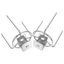 2 Pcs Air Fryer Rotisserie Grill Spit Rod Forks Chicken Barbecue