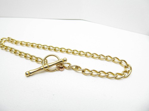 Clogau Gold 9ct Yellow & Rose Gold T-Bar Charm Bracelet 7 3/4'' - Picture 3 of 6