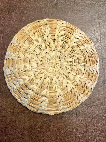 6 Vtg Raffia Straw Wicker Rattan Hot Pads & Coasters Boho Cottage core Decor - Picture 10 of 14