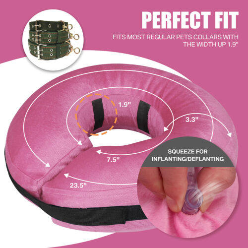 Pet Inflatable Dog Cat Recovery Collar Post Surgery Neck Injury Protective Cone - Picture 25 of 41