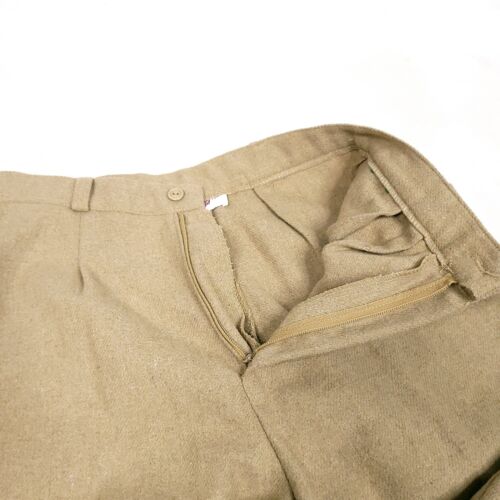 Pantalones de mujer vintage años 80 90 pantalones 11 marrón tostado mezcla de lana tiro alto plisados - Imagen 14 de 16