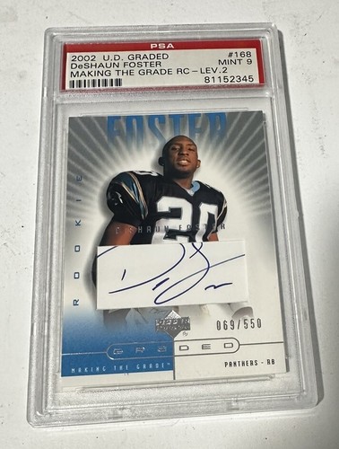 DeShaun Foster - 2002 UD bewertet Rookie Autogramm RC Auto #168 #069/550 SP PSA 9