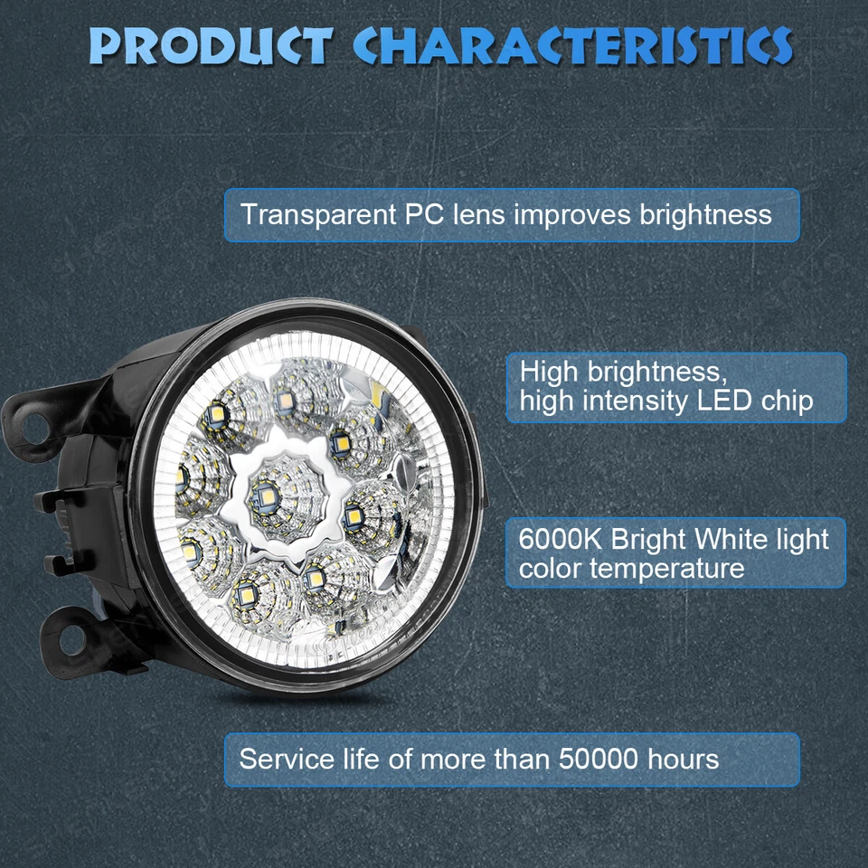 Par de luces antiniebla LED para parachoques delantero para Mitsubishi Mirage 2017-2020 kit de luces de conducción Foto 4 de 4